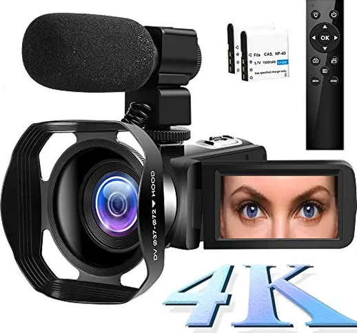 Videocamera 4K Videocamere WIFI Videocamera 48MP Vlogging Videocamera digitale 30FPS Visio...