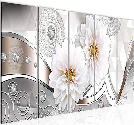 Quadro Fiori di crisantemi 150 x 60 cm - XXL Immagini Murale Stampa su Tela Decorazione da...