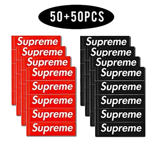 Supreme Adesivi Sticker Pack [100pcs],Murali in Nero e rosso Vinili per Laptop, Auto, Moto...