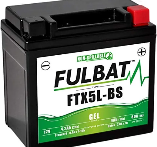 Fulbat - Batteria moto Gel YT5L-BS / YTX5L-BS / FTX5L-BS 12V 4Ah