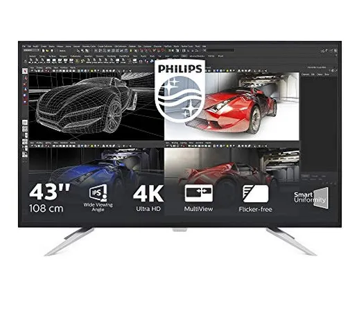 Philips BDM4350UC Monitor da 43", 4K UHD 3840 x 2160, LED IPS, Multiview ( PiP, PbP ), Aud...