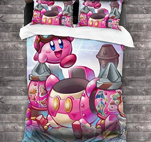 Anime Kirby Planet Robobot Super Smash Bros - Set di biancheria da letto, 3 pezzi, 86 x 70...