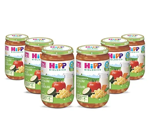 HiPP - Pappa Pronta Completa Bio, Ditalini alle Verdure, per Bambini, 6 Confezioni da 250...