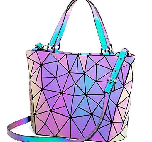 LOVEVOOK Borsa a Mano Donna, Geometrico Borsa Tracolla Borsetta Borse Tote Sacchetto Borse...