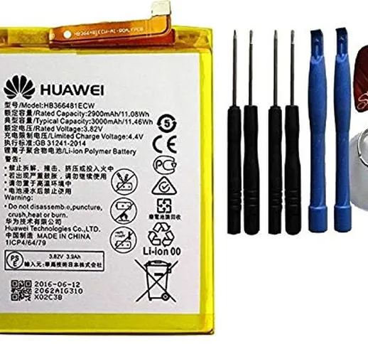 Batteria di ricambio originale per Huawei P9 Lite, HB36648ECW, con set di attrezzi