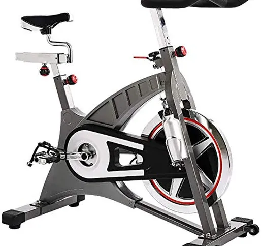 HONGSHENG Cyclette per la casa, Moto Sportiva di Forma Fisica 20 kg volano con Altezza Fre...