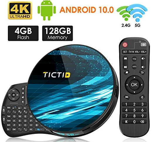 Android TV BOX, TICTID T8 MAX Android 10.0 TV Box RK3318 64bits /4G+128G Con Mini Tastiera...