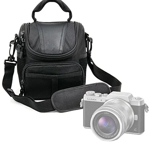 DURAGADGET Borsa porta-tutto, nera, per fotocamere Nikon D5600, Panasonic GF9 / Lumix DC-F...