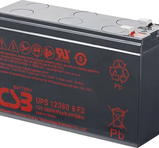 CSB Battery Batteria al piombo 12 V 6.5 Ah UPS 123606 UPS123606 Piombo-AGM L x A x P 151 x...