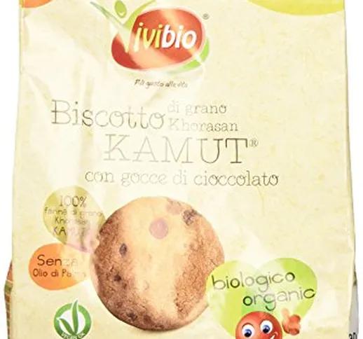 Vivibio Biscotto di Grano Khorasan Kamut con Gocce di Cioccolato - 250 gr