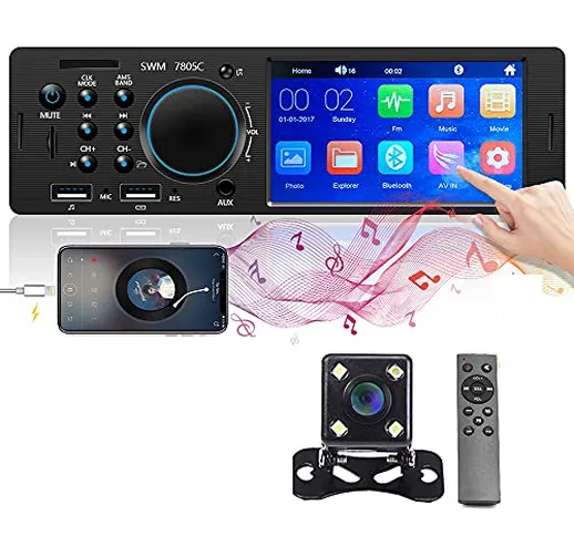 Hikity Autoradio 1 Din con Bluetooth 4.1 Pollici Touchscreen Autostereo Supporta la Radio...