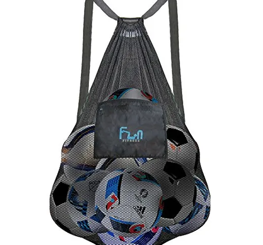 FunFitness Borsa Spiaggia (Nero, XXX-Grande 70x100cm) - Zaino con Coulisse Perfetto per la...