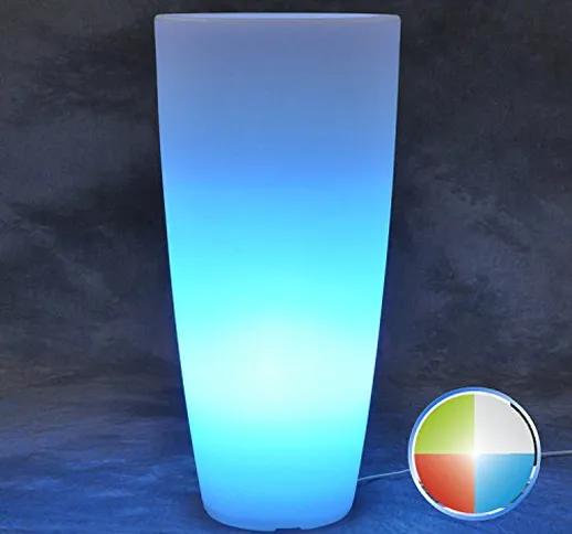 MONACIS - Stilo Round Bright Vaso Luminoso A Batteria LED Multicolor H 90 Ø 40 CM