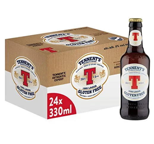 Tennent's Authentic Birra Senza Glutine, Bottiglia - Confezione da 24 x 330 ml