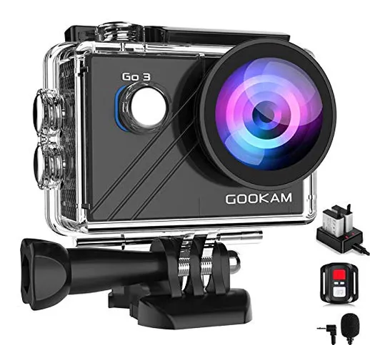 GOOKAM Action Cam 4K 20MP WiFi EIS Fotocamera Subacquea 40M impermeabile Videocamera 170 G...