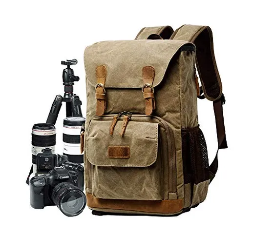 Borsa fotografica borsa tela, zaino per fotocamera reflex borsa DSLR grande borsa da viagg...