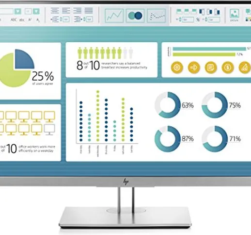 HP - PC EliteDisplay E273 Monitor, Schermo 27" IPS Antiriflesso FHD, Regolabile Altezza fi...