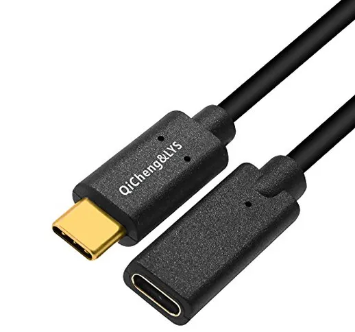 QiCheng & LYS Cavo di prolunga Maschio e Femmina USB C Tipo C Cavo di prolunga USB 3.1, Di...