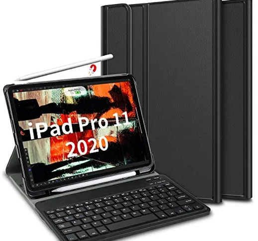 ELTD Tastiera Custodia per iPad PRO 11, [Layout Italiano（é.ç .§）], Pelle PU Custodia con...