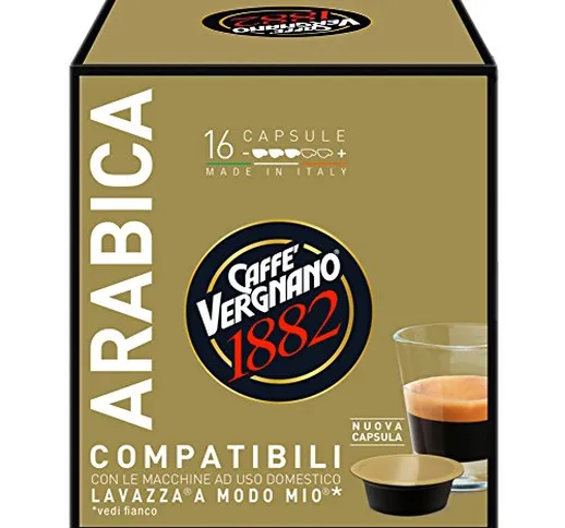 Caffè Vergnano 1882 Capsule Caffè Compatibili Lavazza A Modo Mio, Arabica - 8 confezioni d...