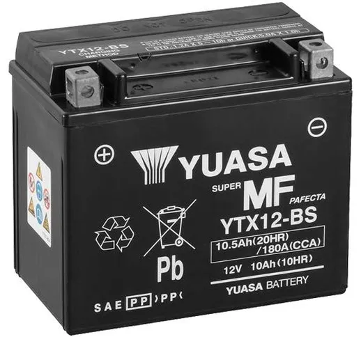 Batteria YUASA ytx12-BS, 12 V/10AH (dimensioni: 150 X 87 X 130) per Triumph T100 Bonnevill...