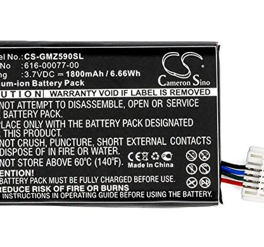 CS - Batteria agli ioni di litio da 1800 mAh per Garmin Zumo 590 590LM 595, sostituisce Ga...