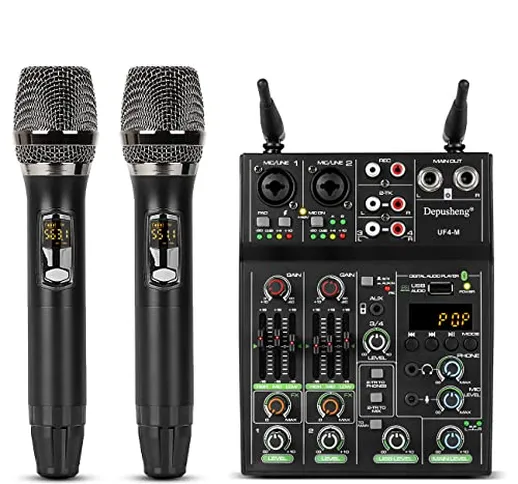 Depusheng UF4-M Studio Audio Sound Mixer Board - 4 canali Bluetooth compatibile Profession...