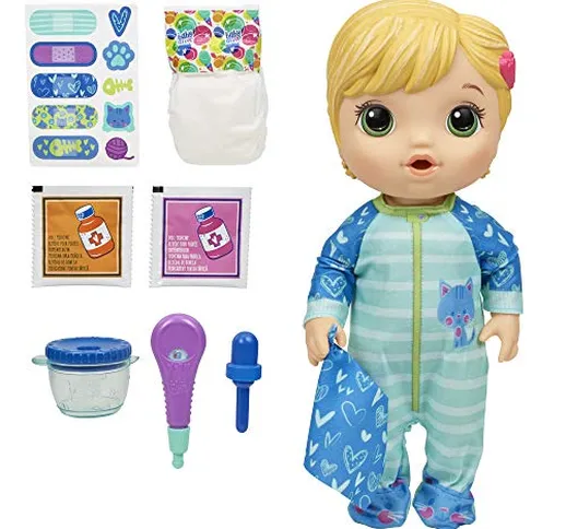 Hasbro E69375X0 Baby Alive- Mix My Medicine Blonde Baby Doll- Drinks & Wets- Incl Kitty-Ca...