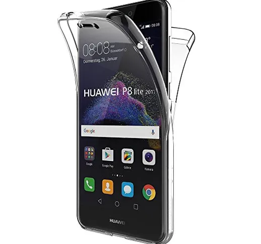 AICEK Cover Huawei P8 Lite 2017, 360° Full Body Cover P8 Lite 2017 Silicone Case Molle di...