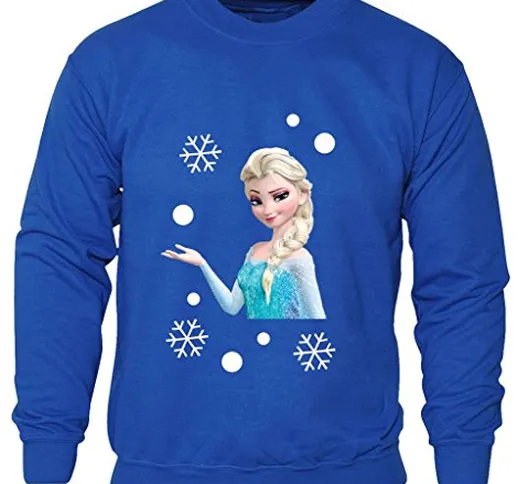 New Kids Childrens Boys Girls Frozen Disney Queen Elsa Printed Christmas Sweatshirt Jumper...