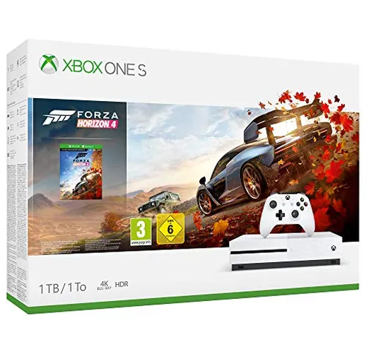Xbox One S 1TB + Forza Horizon 4 + 14gg Xbox Live Gold + 1 Mese Gamepass [Bundle]