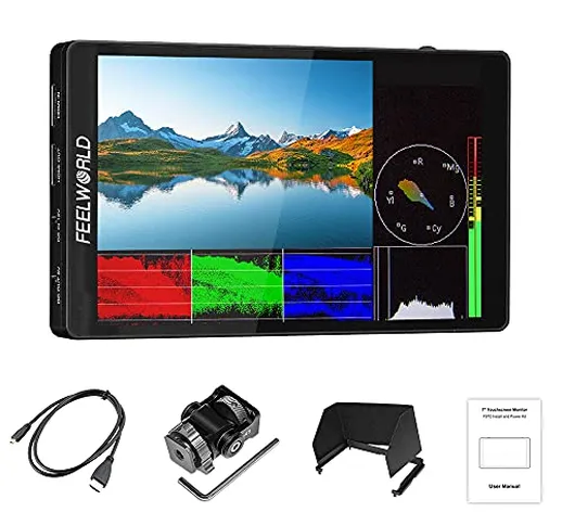 FEELWORLD F7 PRO 7 pollici 3D LUT Touch Screen DSLR Camera Monitor F970 Alimentazione este...