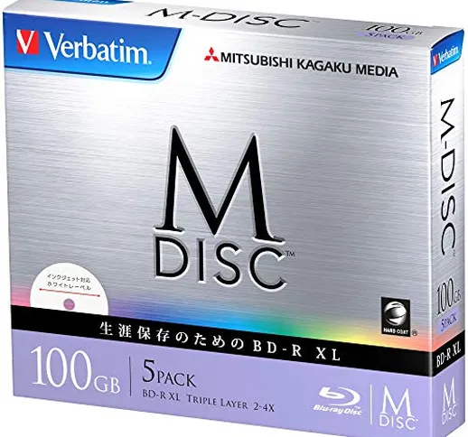 1000 Anni Archival Verbatim M-Disc Blu-ray BDXL 100GB Triple Layer 4x Speed - Confezione d...