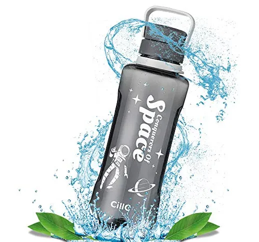 Zeewoo 1.5 Litro Bottiglia d'Acqua Sportiva Palestra Plastica Borraccia,a Prova di Perdite...