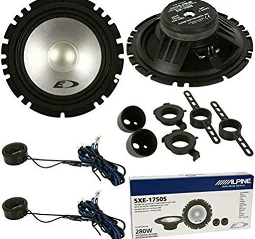 SISTEMA A 2 VIE KIT ALPINE SXE1750S SXE-1750S DA 6,5" ALTOPARLANTI DIFFUSORI GRIGI DA 90 W...