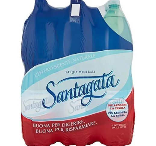 Santagata Acqua Minerale Effervescente Naturale, 6 x 1.5L