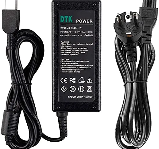 DTK 20V 2.25A 45W PC Portatile Alimentatore caricatore per Lenovo Thinkpad Computer Carica...