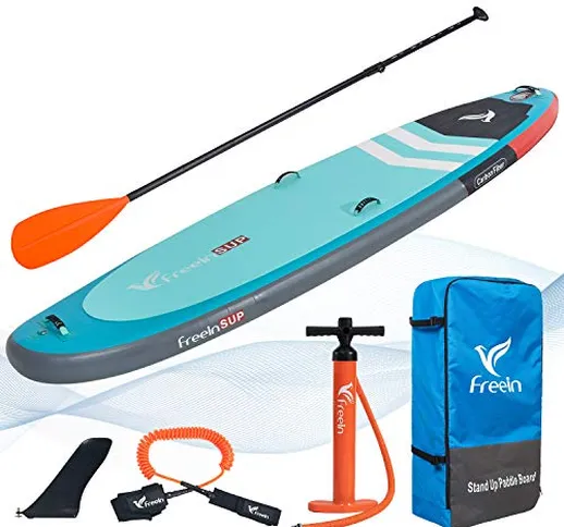 Freein Cruise SUP Set | Inflatable Stand Up Paddle Board | 6” Thick | Action Camera Mount...