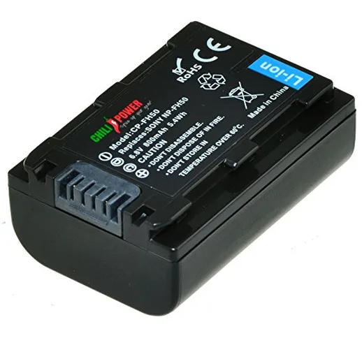 ChiliPower Sony NP-FH50, NP-FH40, NP-FH30 Batteria (800mAh) per Sony Alpha DSLR-A290, DSLR...