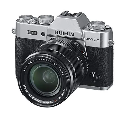 Fujifilm X-T30 Silver e Obiettivo XF18-55mm F2.8-4 R LM OIS, Fotocamera Digitale da 26MP,...