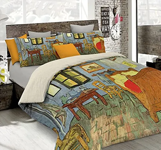 Italian Bed Linen Parure Copripiumino con Stampa Digitale a Copertura Totale Sul Sacco e S...