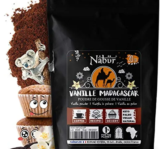 Nabür - Vaniglia in Polvere Madagascar 20g ⭐ Vaniglia Macinato Bourbon | Gourmet ⭐ 0% Zu...