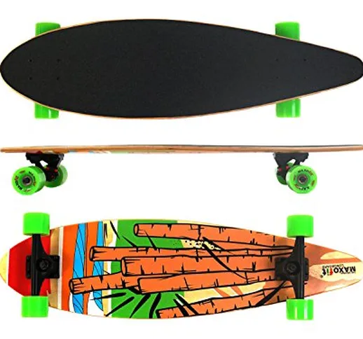 Longboard Maxofit No. 05 Cartoon, 84 Cm, 7 Stratti Di Acero, Drop Down, Azione Fino A Esau...