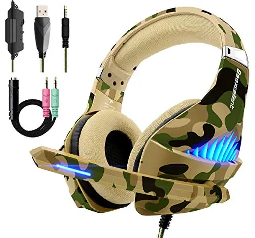 Beexcellent PS4 Xbox One Cuffie Gaming Stereo Deep Bass Noise Cancelling Headset Auricolar...