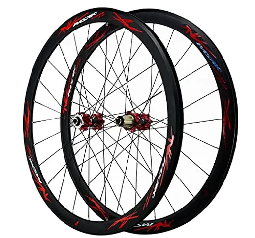 LICHUXIN Set Ruote da Corsa per Bici Strada Cerchio a Doppia Parete 700C Ruota in Lega Set...