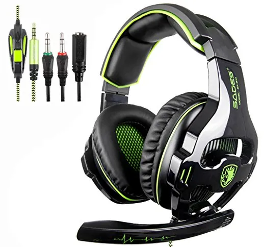 [Nuova versione aggiornata] Sades 810S Stereo Gaming Headset cuffie con volumenausgleich M...