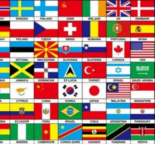 AZ FLAG Bandiera 70 Paesi del Mondo 150x90cm - Bandiera 70 Stati del Mondo 90 x 150 cm