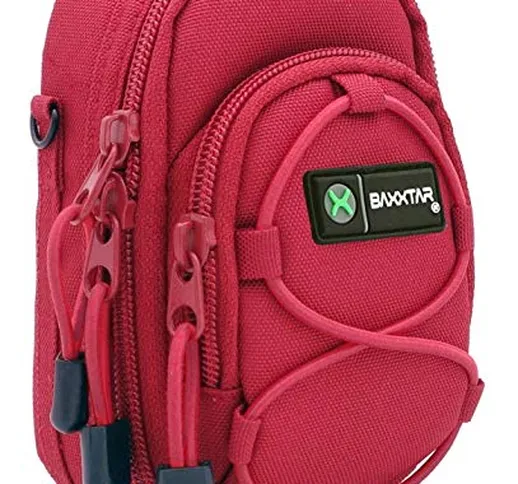 BAXXTAR NUOVO V4 (Taglia L) Borsa Custodia - rosso - Lumix DC TZ200 TZ95 DMC TZ100 TZ90 TZ...