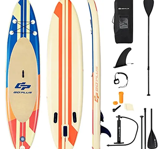 COSTWAY Tavola da SUP, Stand Up Paddle Board Gonfiabile, Surf Board Gonfiabile con Accesso...