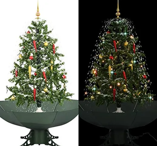 vidaXL Albero di Natale Sartoriale con Paralume a Forma di Palla di Neve, luci LED, Albero...